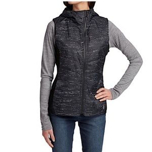 Smartwool Smartloft 60 Hoodie Vest Merino Wool Gray Black Women's Hooded